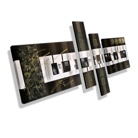 MK1 Art Bild Leinwand Abstrakt Kunst Malerei Acrylbild braun