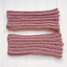 Kurze Handstulpen Altrosa Zopfmuster gestrickt Umfang ca 28 cm