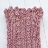 Kurze Handstulpen Altrosa Zopfmuster gestrickt Umfang ca 28 cm
