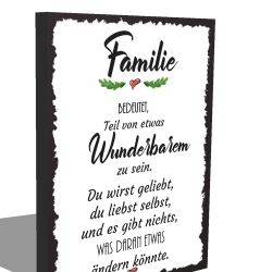 Holzschild-Shabby Familie