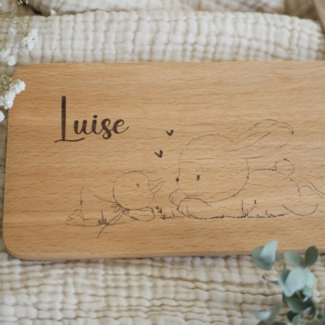 Schneidebrett mit Hase und Enten Freunde, Vesperbrett