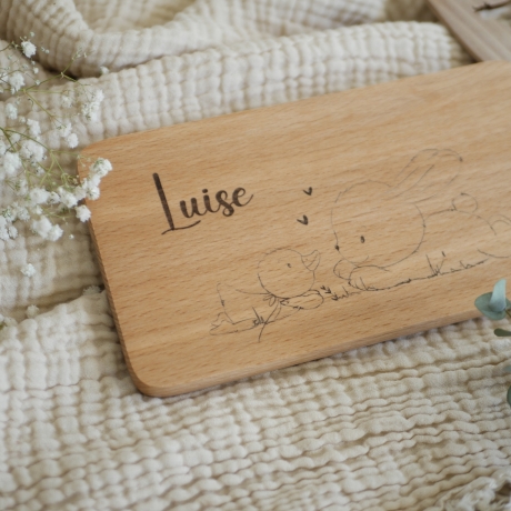 Schneidebrett mit Hase und Enten Freunde, Vesperbrett