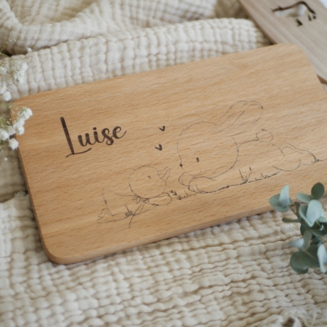 Schneidebrett mit Hase und Enten Freunde, Vesperbrett