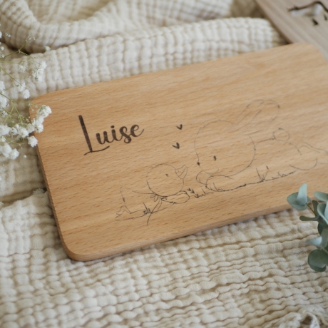 Schneidebrett mit Hase und Enten Freunde, Vesperbrett