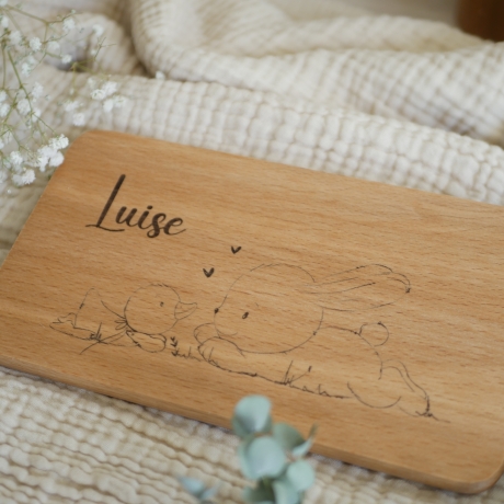 Schneidebrett mit Hase und Enten Freunde, Vesperbrett