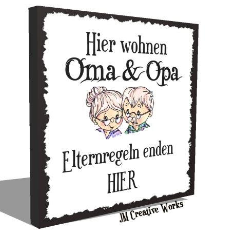 Holzschild-Shabby Oma & Opa - Elternregeln