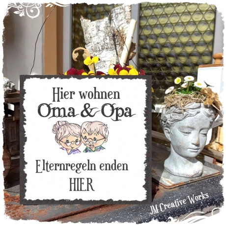 Holzschild-Shabby Oma & Opa - Elternregeln