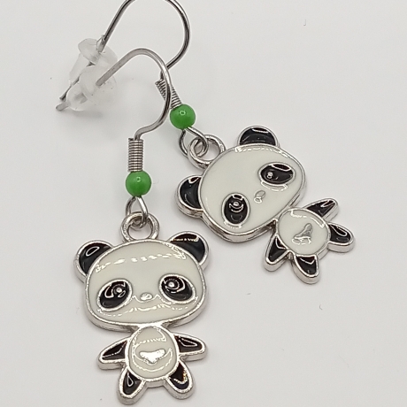niedliche Panda grün Ohrhänger Ohrringe Modeschmuck