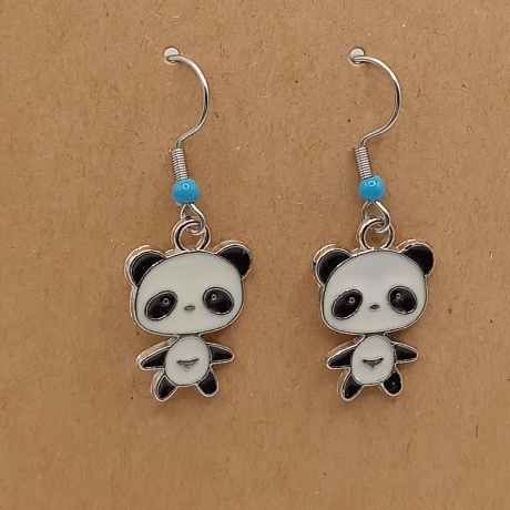 niedliche Panda hellblau Ohrhänger Ohrringe Modeschmuck