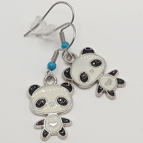 niedliche Panda hellblau Ohrhänger Ohrringe Modeschmuck