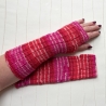 Handstulpen mit Daumenloch Rottöne gestrickt Umfang bis ca 27 cm
