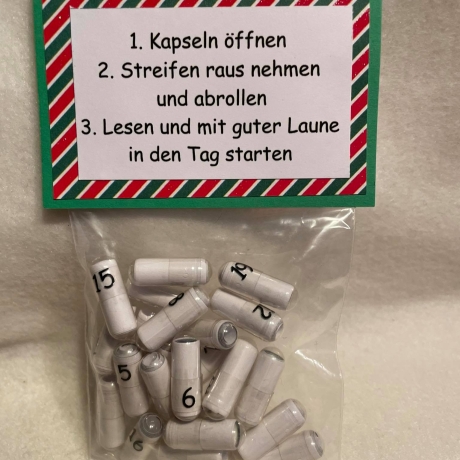 Adventskalender Kapsel mit Sprüchen 12