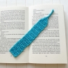 Lesezeichen Blau verschiedene Formen handgestrickt