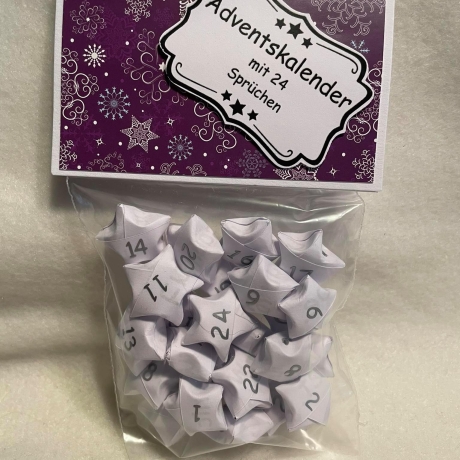 Adventskalender Stern mit Sprüchen 13