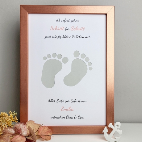 personalisiertes Geldgeschenk zur Geburt - Schritt für Schritt