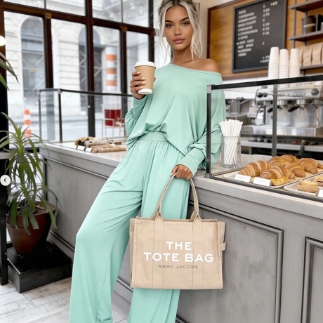 Oversize 2-Teiler wide leg Hose off shoulder Bluse XS/S & M/L