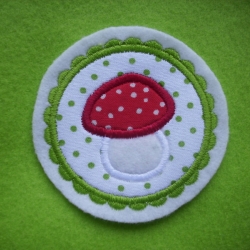Applikation/Aufnäher Button mit appl. Pilz