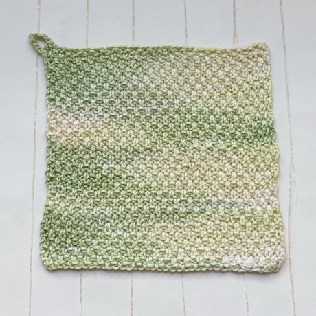 Kleines Spültuch mit Farbverlauf ca 17x17 cm handgestrickt