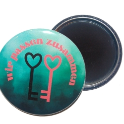 Liebesspruch Taschenspiegel 59 mm Metall Liebe 