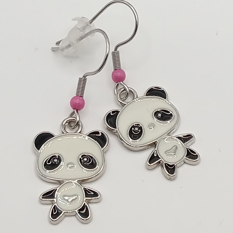 niedliche Panda pink Ohrhänger Ohrringe Modeschmuck