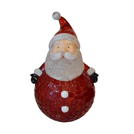 Mosaik Weihnachtsmann 18 cm hoch - upcycling  Adventsdeko 
