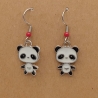 niedliche Panda rot Ohrhänger Ohrringe Modeschmuck