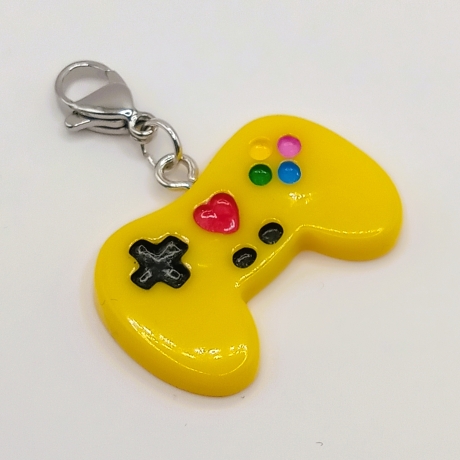 Controller Charm Clip Anhänger Bettelarmband Gamer gelb