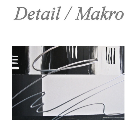 MK1 Art Bild Leinwand Abstrakt Kunst Malerei Acrylbild schwarz