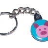 Schlüsselanhänger 25 mm Gliederkette u Schlüsselring Schwein