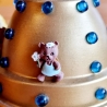 Meisenknödelhalter Teddy 7 cm in gold-blau