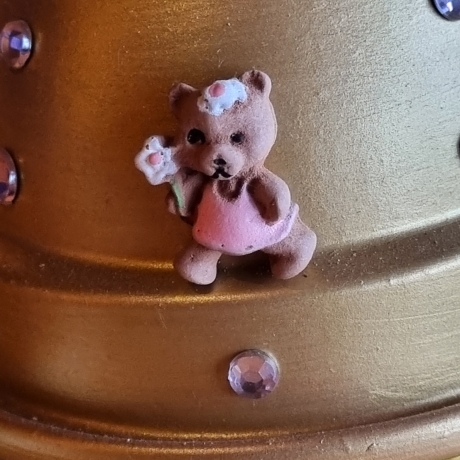 Meisenknödelhalter Teddy 7 cm in gold-rosa
