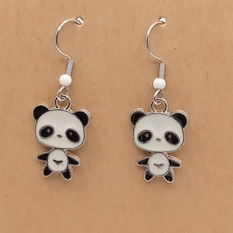 niedliche Panda weiß Ohrhänger Ohrringe Modeschmuck