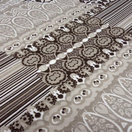 Stoff Viskose Jersey Streifen Bodüren braun beige taupé wollweiß
