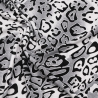 Stoff Slinky Jersey Leopradenmuster Jaguar weiss grau schwarz