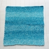 Spültuch Blau Türkis 26x26 bis 30x30 cm handgestrickt Baumwolle
