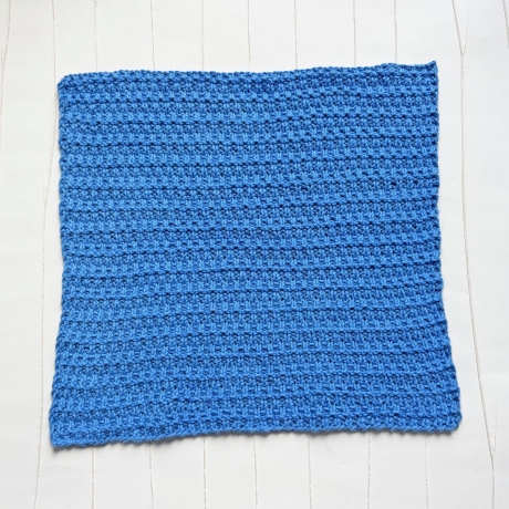 Spültuch Blau Türkis 26x26 bis 30x30 cm handgestrickt Baumwolle