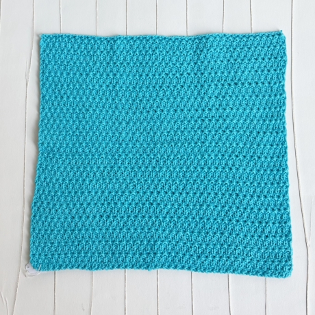 Spültuch Blau Türkis 26x26 bis 30x30 cm handgestrickt Baumwolle