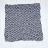 Spültuch Braun Grau Blau mit Leinen ca 27x27 cm handgestrickt