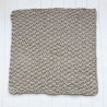 Spültuch Braun Grau Blau mit Leinen ca 27x27 cm handgestrickt
