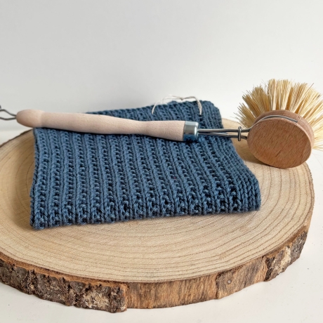 Spültuch Grün 25x25 bis 32x32 cm handgestrickt Baumwolle