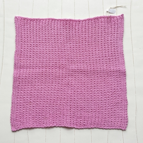 Buntes Spültuch Rosa Pink ca 28x28 cm handgestrickt Baumwolle