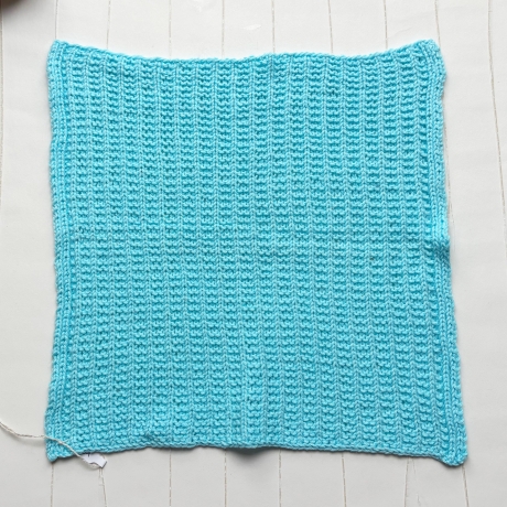 Spültuch Blau Türkis 26x26 bis 30x30 cm handgestrickt Baumwolle