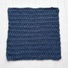 Spültuch Braun Grau Blau mit Leinen ca 27x27 cm handgestrickt