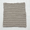 Spültuch Braun Grau Blau mit Leinen ca 27x27 cm handgestrickt
