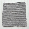 Spültuch Braun Grau Blau mit Leinen ca 27x27 cm handgestrickt