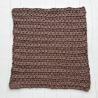 Spültuch Braun Grau Blau mit Leinen ca 27x27 cm handgestrickt