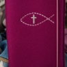 Gotteslobhülle, Wollfilz mit Motiv Fisch und Kreuz