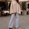 Grobstrickpullover Beige oversize Strickpullover Zopfmuster S-XL