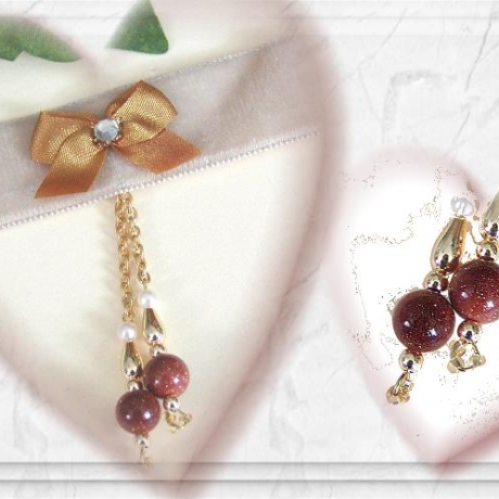 edl. Choker / Halsband / Kropfband mit Perlen (Goldfluss)