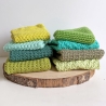 Spültuch Grün 25x25 bis 32x32 cm handgestrickt Baumwolle